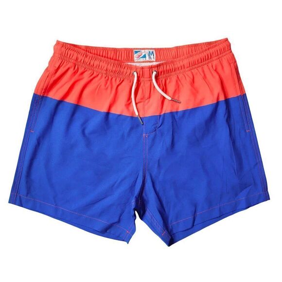 Bermies Men's Classic Liner Swim Shorts Trunks in Malibu Blue/Orange Size XL NWT - Picture 2 of 8